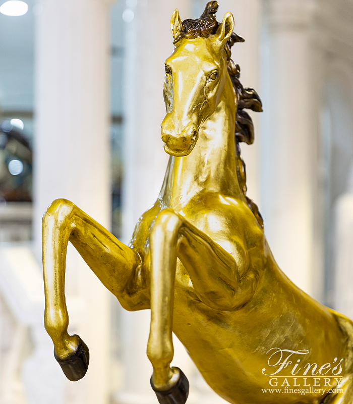 Search Result For Bronze Statues  - 24kt Gold Gilt Bronze Horse - BS-1448